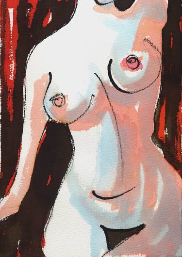 Original Figurative Nude Paintings by Ewa Dabkiewicz