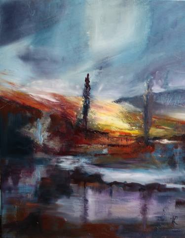 Print of Expressionism Landscape Paintings by Val-irene Robertson