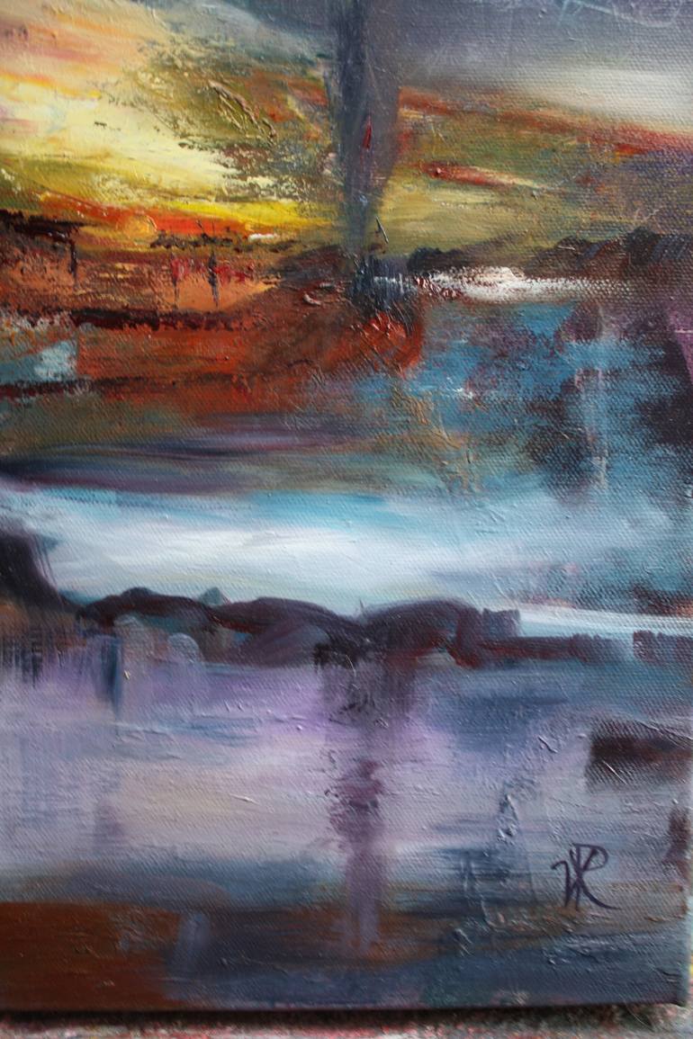 Original Expressionism Landscape Painting by Val-irene Robertson