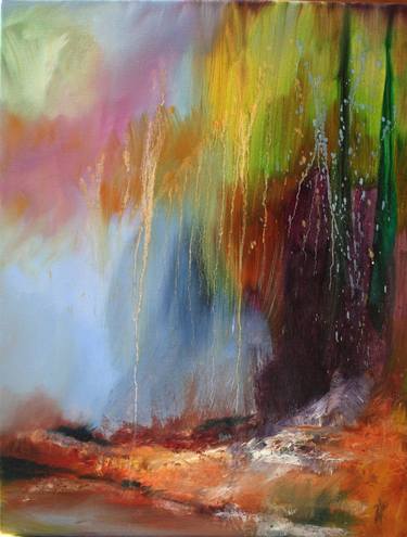Original Abstract Landscape Painting by Val-irene Robertson