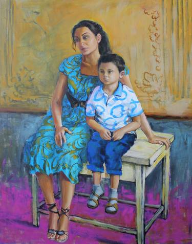 Print of Realism Family Paintings by Tora Aghabayova