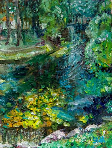 Saatchi Art Artist Natalia Stahl; Painting, “Pond with water lilies” #art