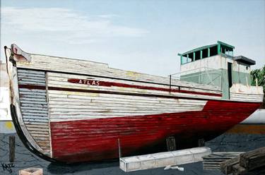 Original Photorealism Boat Paintings by Allan Katz