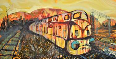 Original Train Paintings by Andjela Djermanovic