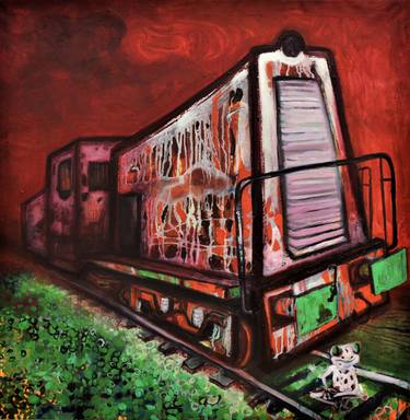 Original Train Paintings by Andjela Djermanovic