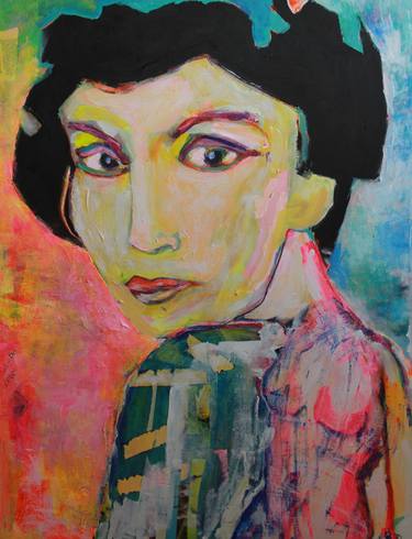 Print of Expressionism Women Mixed Media by Nathalie Tappin