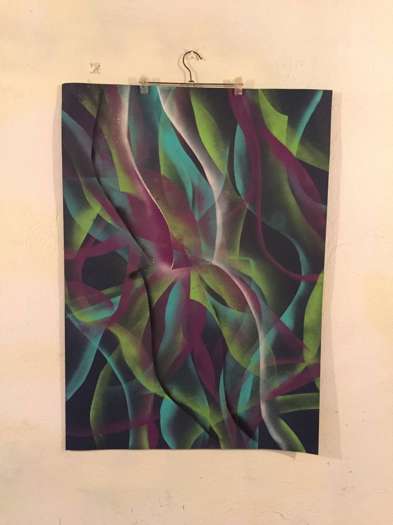 Original Abstract Expressionism Abstract Painting by Robert Capraru