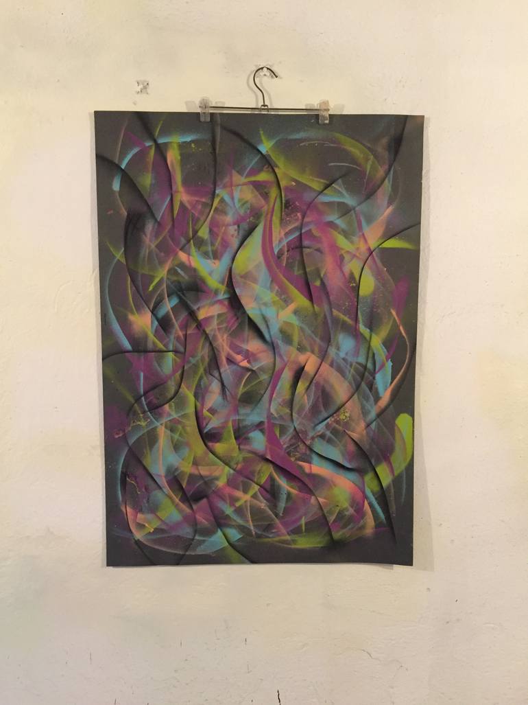 Original Abstract Expressionism Abstract Painting by Robert Capraru
