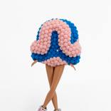 Fluffy Horizon, stripes, pink, blue, 3D Sculpture by Nicolette Bénard
