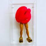 Chill Man, pink, gold, 3D sculpture, Plexiglas by Nicolette Bénard