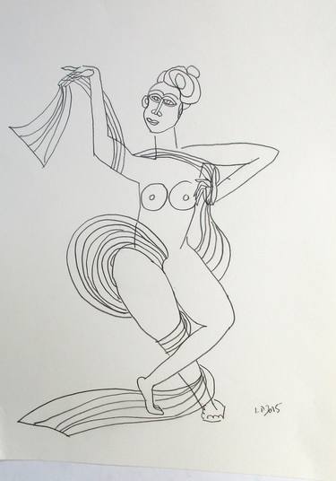 Original Figurative Nude Drawings by Leslie De Melo