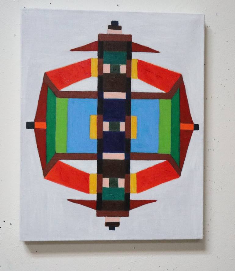 Original Conceptual Geometric Painting by Sergio Gio