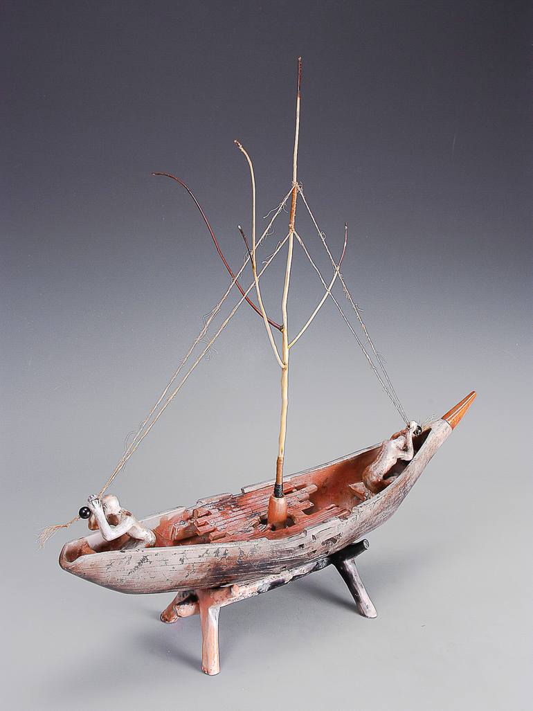 Original Figurative Boat Sculpture by Nick Lafone
