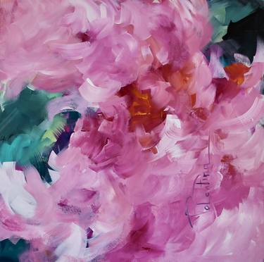 Original Abstract Expressionism Floral Paintings by Valentina Butnarciuc