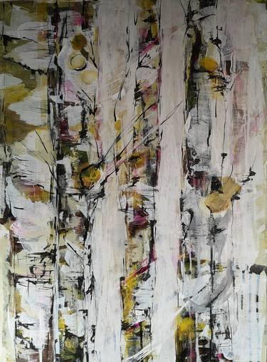 Original Abstract Expressionism Botanic Paintings by Birgit Gunther