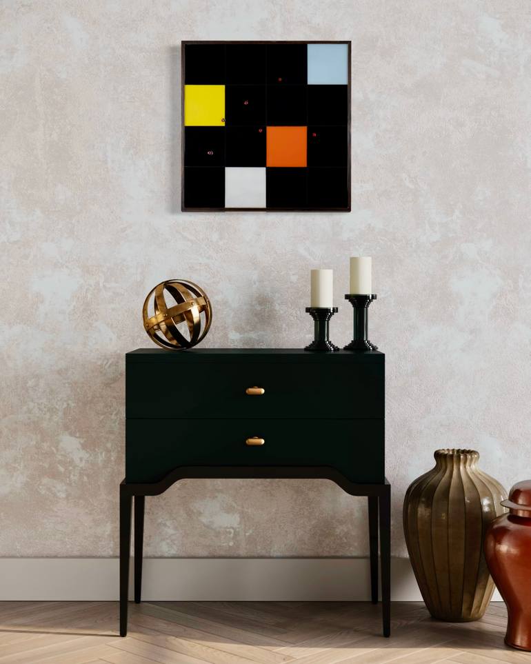 Original Abstract Geometric Painting by Fabio Monteleone