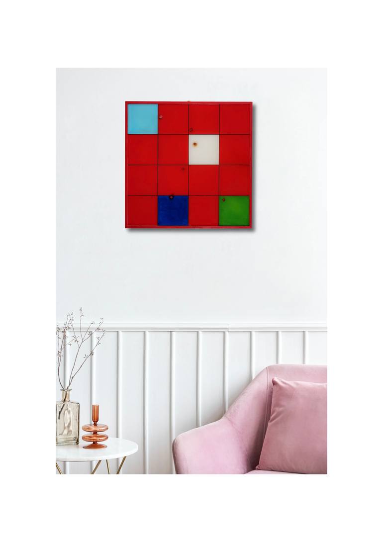 Original Abstract Geometric Painting by Fabio Monteleone