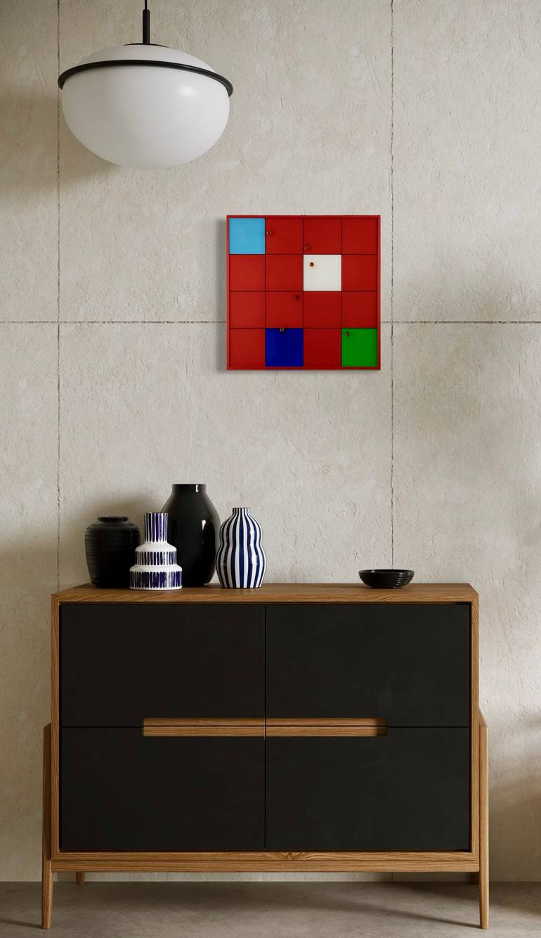 Original Abstract Geometric Painting by Fabio Monteleone