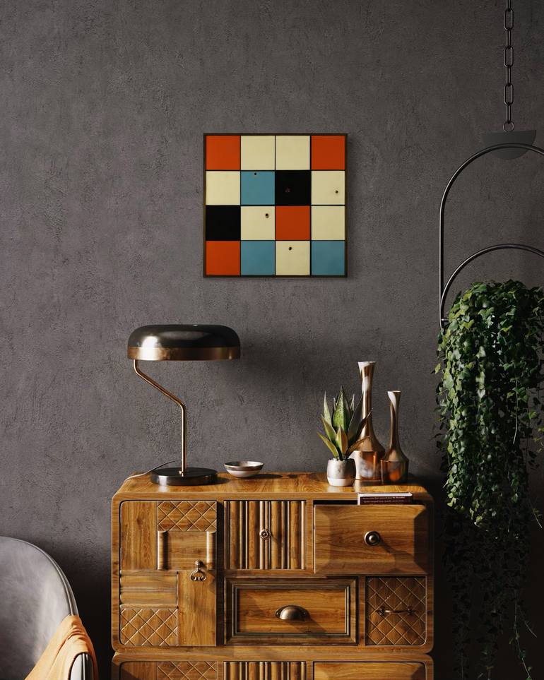 Original Abstract Geometric Painting by Fabio Monteleone