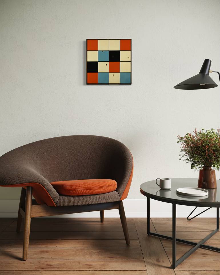 Original Abstract Geometric Painting by Fabio Monteleone