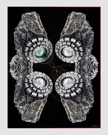 Original Abstract Outer Space Mixed Media by Monika Matsumoto