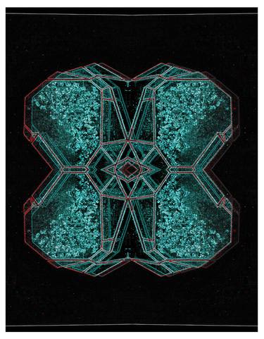 Original Abstract Geometric Mixed Media by Monika Matsumoto