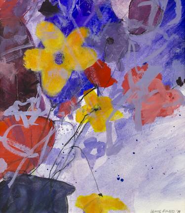 Original Abstract Floral Paintings by Klaus Hinkel