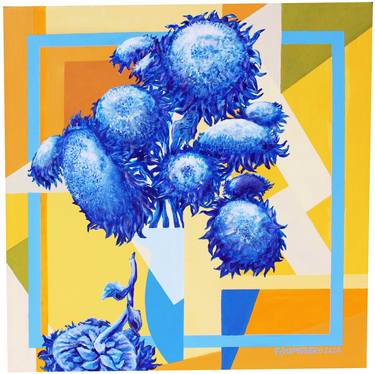 Original Abstract Floral Paintings by Rudy SchneeWeiss