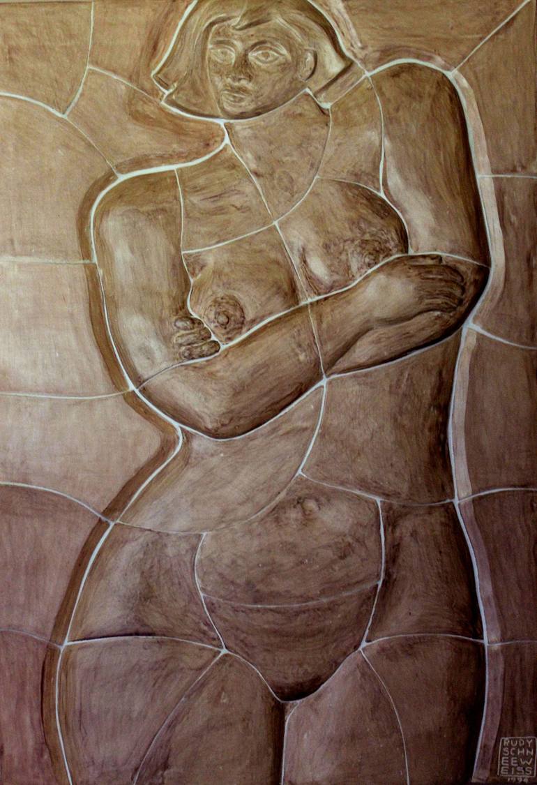 Original Cubism Women Sculpture by Rudy SchneeWeiss