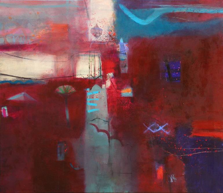 Journey to Marrakech 66 x 76 cms Painting by Gerry Dudgeon | Saatchi Art