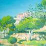 Oil on canvas in linen, a very goog quality for painting. It's an amazing place with beautiful villas all around. People like to walk there or to make there jogging. Colors change all day long. There are many great majestics villas in that preserved place. A dream !
