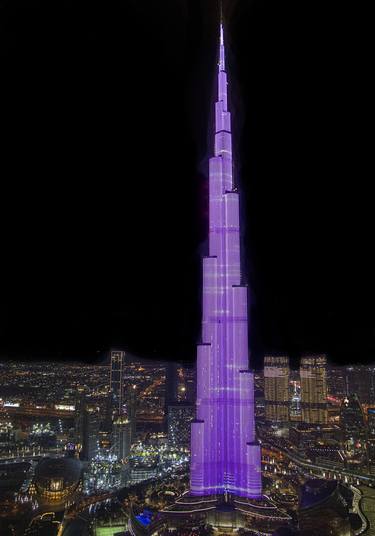 Light scenery on Burj Khalifa. size L. 1/10 - Limited Edition of 10 thumb