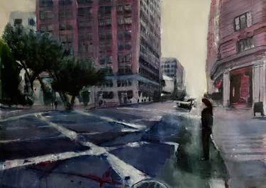 Original Expressionism Cities Paintings by J Saxton