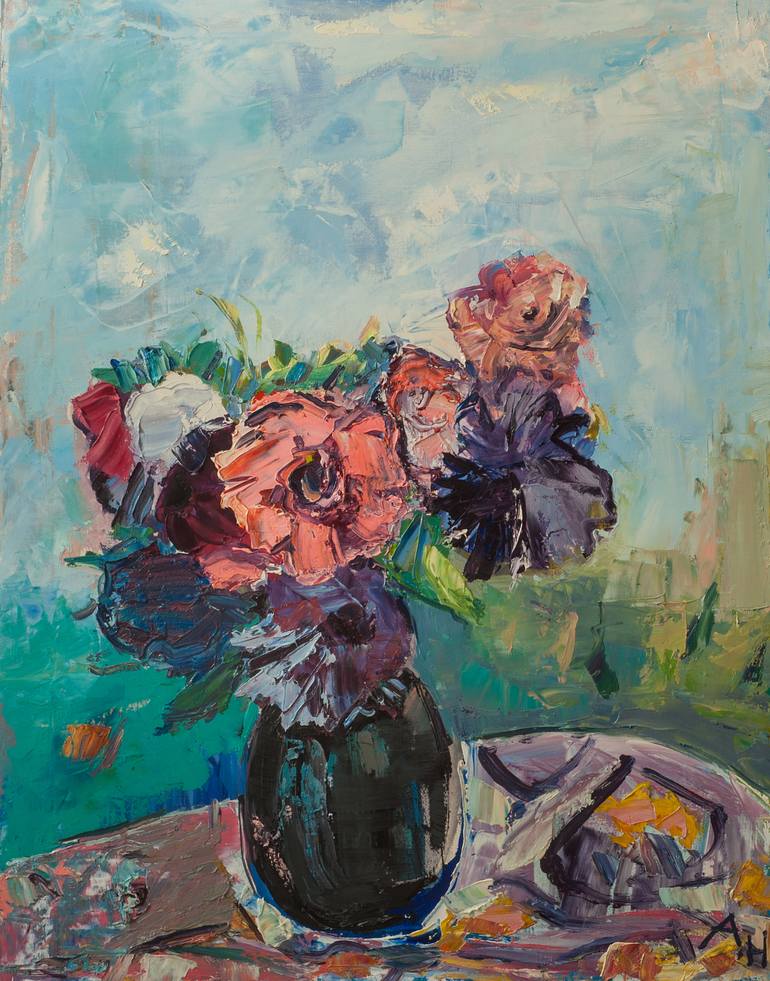 Made-up Asters Painting by Anna Nagorna | Saatchi Art