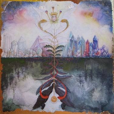 Original Symbolism Religion Painting by Marianna Venczak