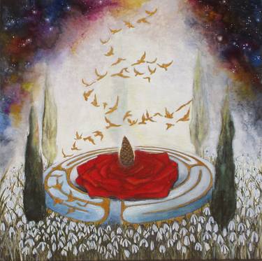 Original Symbolism Religion Painting by Marianna Venczak
