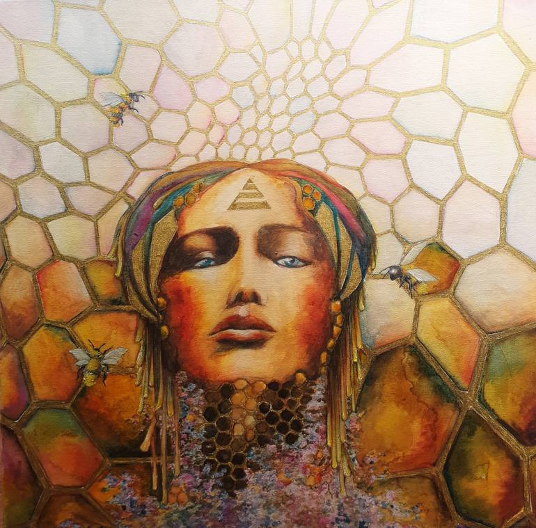 The Queen of the Bees or The Return of the Divine Feminine Mixed Media by  Marianna Venczak