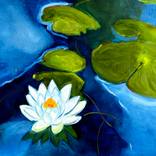 Nocturnal Lily in Phtalo Blue by Teresa Bristol