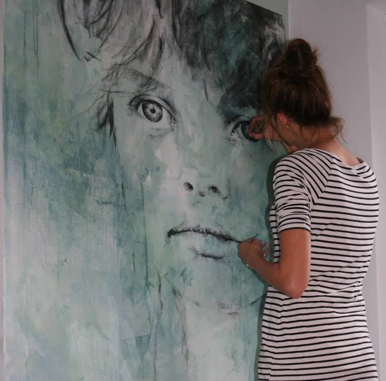 Original Figurative Children Painting by Greetje Van Den Heiligenberg