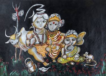 Original Art Deco Classical mythology Painting by Bhamidipati Venkata bv