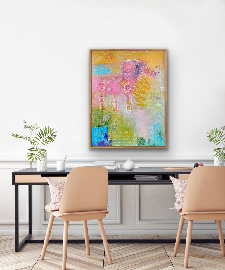 Original Abstract Animal Painting by Marti Leroux