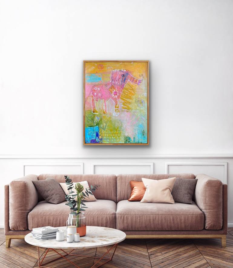 Original Abstract Animal Painting by Marti Leroux