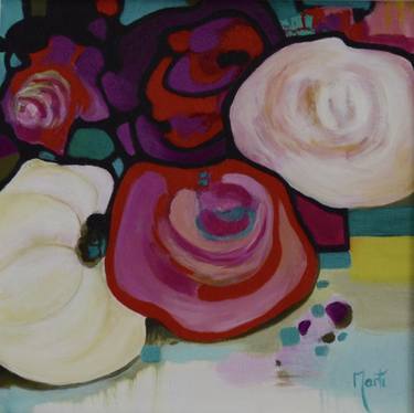 Original Abstract Floral Paintings by Marti Leroux