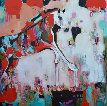 Original Abstract Expressionism Animal Paintings by Marti Leroux