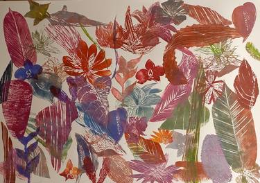Original Abstract Floral Printmaking by Magdalena Chmielek