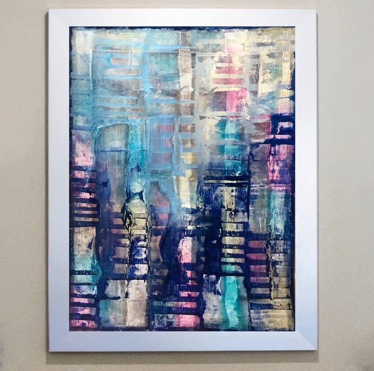 Original Painted Collage Abstract Painting by Louise Parsons