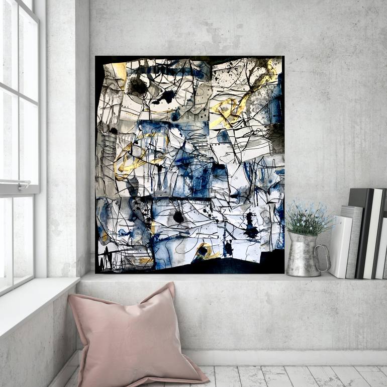 Original Abstract Expressionism Abstract Collage by Louise Parsons