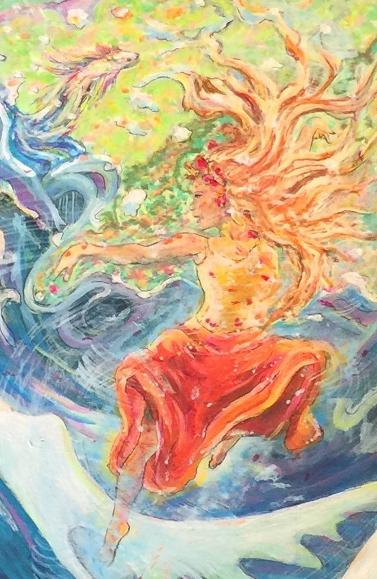 Original Abstract Fantasy Painting by Erika Arett