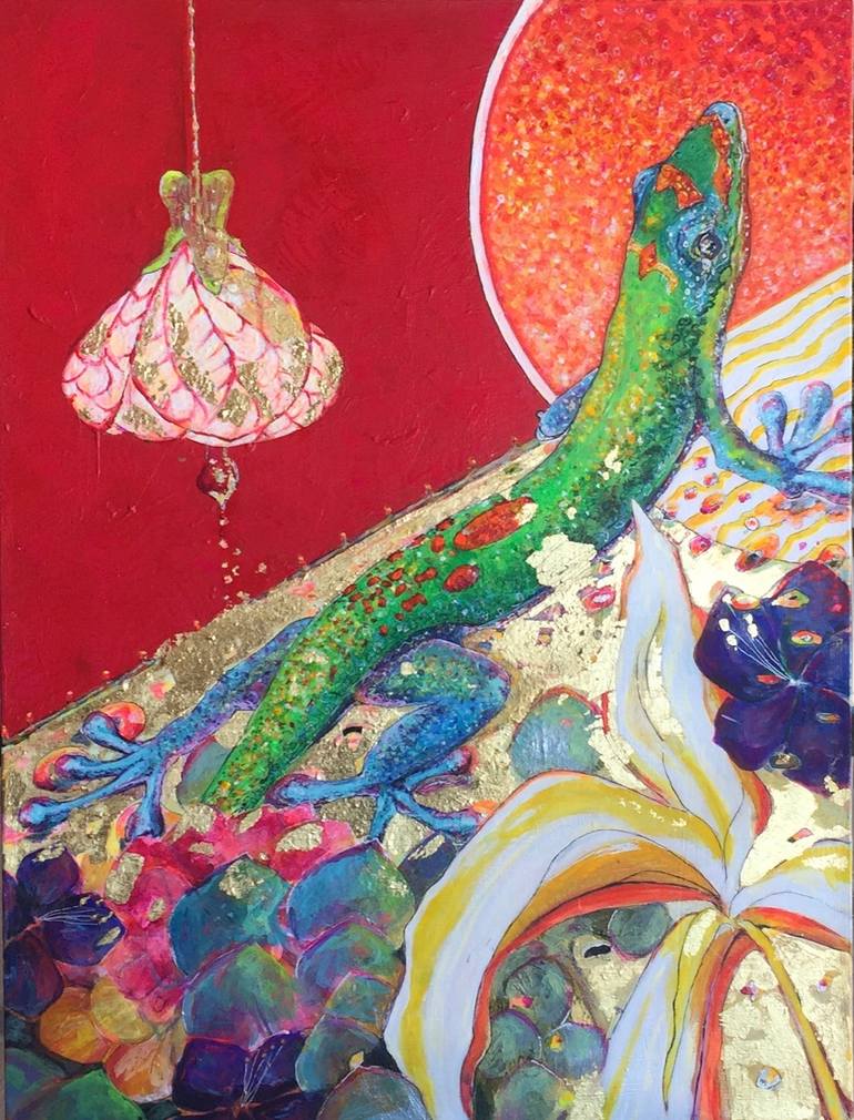 Original Abstract Fantasy Painting by Erika Arett