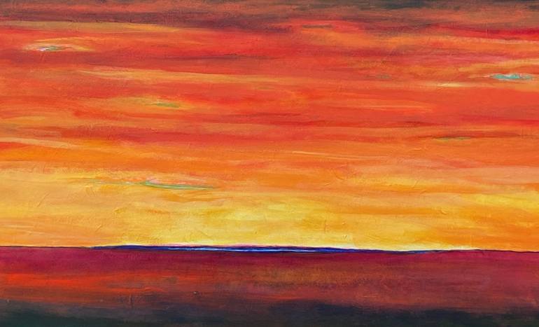 Orange Horizon Painting by Erika Arett | Saatchi Art